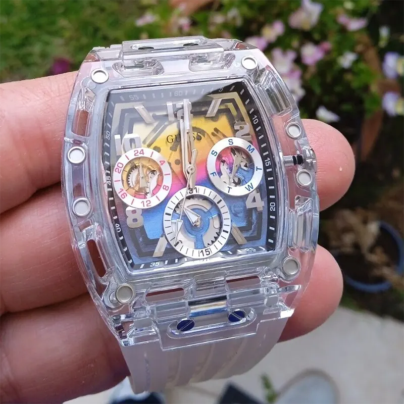 Guess Phoenix Multi-function Rainbow Dial Men's Watch- GW0499G3